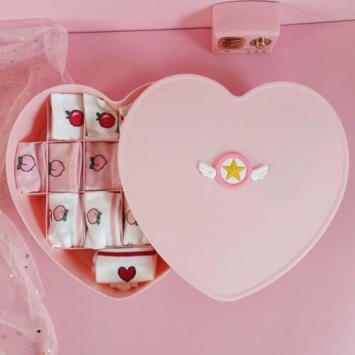 Anime Cartoon Card Captor Sakura Household Plastic Underwear Storage Box Pink Socks Underpants Compartment Organizer with Cover