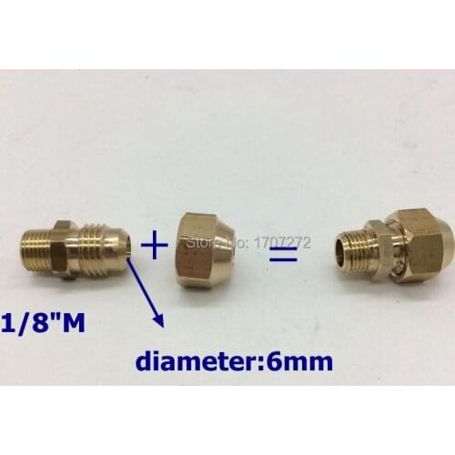 Free Shipping 1/8"Male x 6mm copper Flaring directly connect, brass fitting, copper fitting,Brass expansion estuary flared