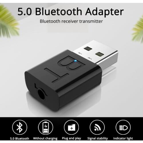 Bluetooth 5.0 Transmitter Receiver USB Wireless Audio Adapter With AUX Cable For Car Kit TV Earphone Speakers Accessories