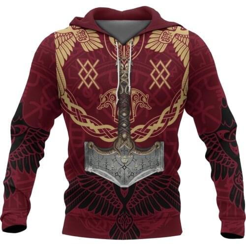 X-Safala Viking Tattoo Raven Odin 3D All Printed Hoodie Man Women 1 Harajuku Outwear Zipper Pullover Sweatshirt Casual Jacket
