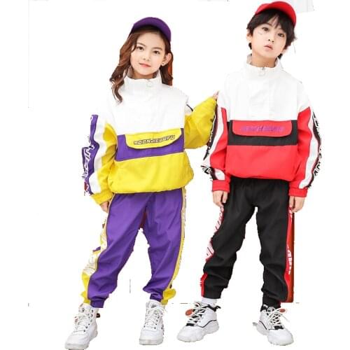 Teenage Girls Clothing Children Street Dance Costume Handsome Hip Hop Jazz Dance Hiphop Performance Clothing