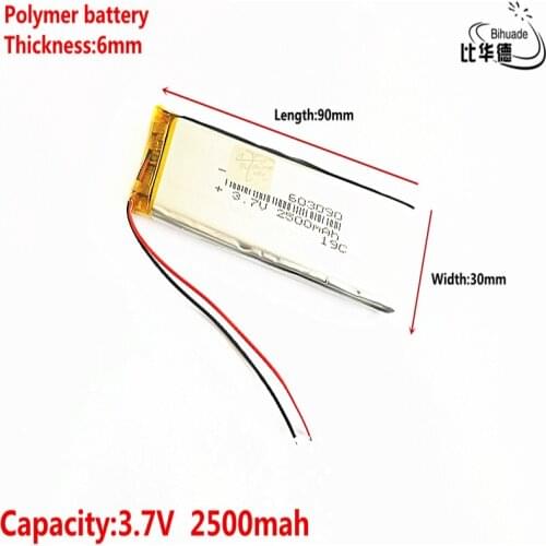 Liter energy battery Good Qulity 3.7V,2500mAH,603090 Polymer lithium ion / Li-ion battery for TOY,POWER BANK,GPS,mp3,mp4