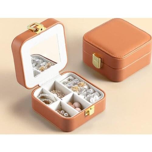 Small Jewelry Box for Women Travel Jewelry Organizer for Necklace Earring Rings Jewelry Holder Case