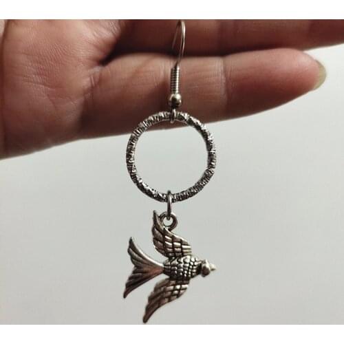 Cute Bird Earrings Silver Tassel Drop Earrings Trendy Jewelry Animal Jewelry For Women Girls