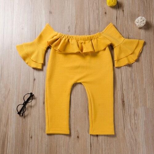 Fashion Girls Knitted Casual Pullover Pants Set Kids Clothing 2020 Spring Off-shoulder Wear Long Sleeve Girls Clothes