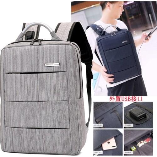 040419 new hot men USB charging computer bag male trael backpack