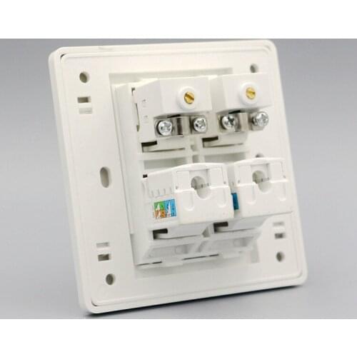Wall Socket Plate Gigabit Network CAT6 LAN & CATV Socket Panel Faceplate Outlet Adapter