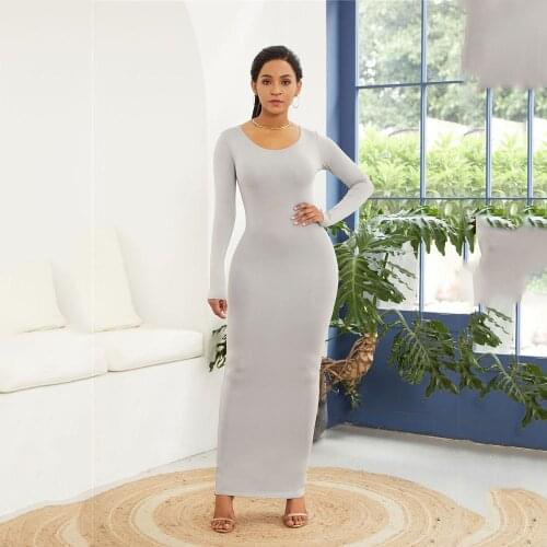 European and American summer new leisure sexy women wear pink black card its white round collar long-sleeved dress