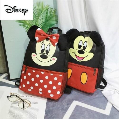 Disney New Cute Bow Backpack Mickey Mini Unilateral Parent-child Children Backpack Kindergarten Student Primary School Bag