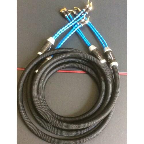 One Pair HiFi Audio Cables TARALABS RSC Air2 Speaker Cable Carbon Fiber Spade Plug