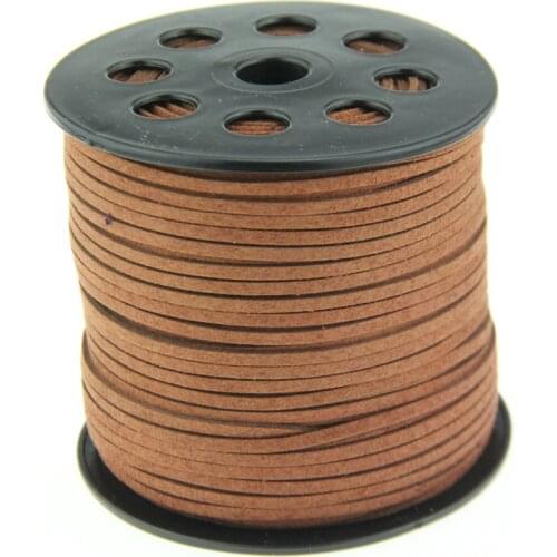 3 Meters 2.5mm Flat Faux Suede Velvet Brown String Korean Leather Rope String Lace Jewelry Finding for DIY Necklace Gift Decorat