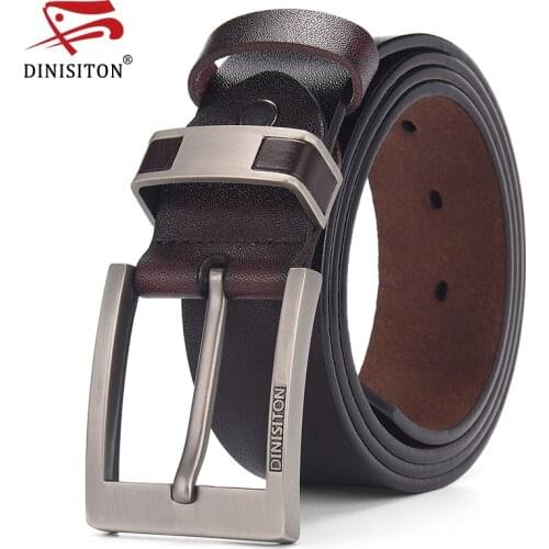 DINISITON Cow Genuine Leather Belts For men Luxury Mens Belt Leather Belt Alloy Buckle Casual Male Vintage Strap ceinture homme
