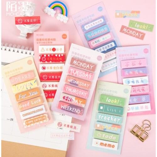 Text mark series Sticky Notes Memo Pad Diary Stationary Flakes Scrapbook Decorative Cute Planner Index N Times Sticky