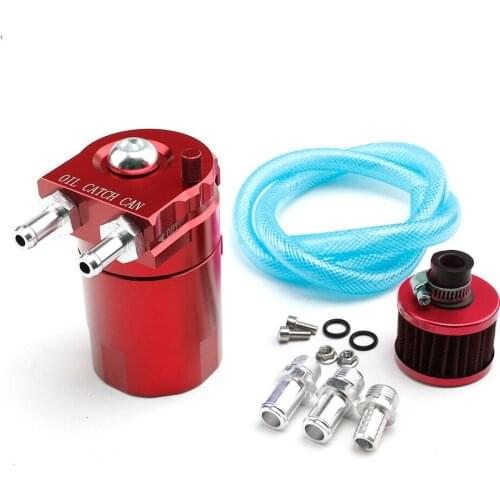 Universal Aluminum Oil Catch Tank Can Reservoir Tank + Breather Filter Color:Black Red Blue car accessories