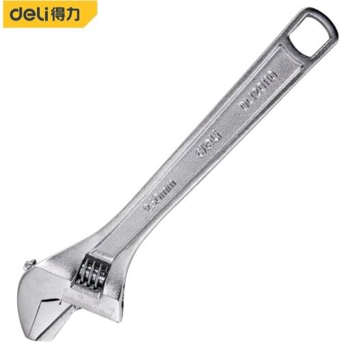 Deli Universal Open End Wrench Carbon Steel Anti-rust Adjustable Spanner Multi-functional Car Repair Hand Tool Household