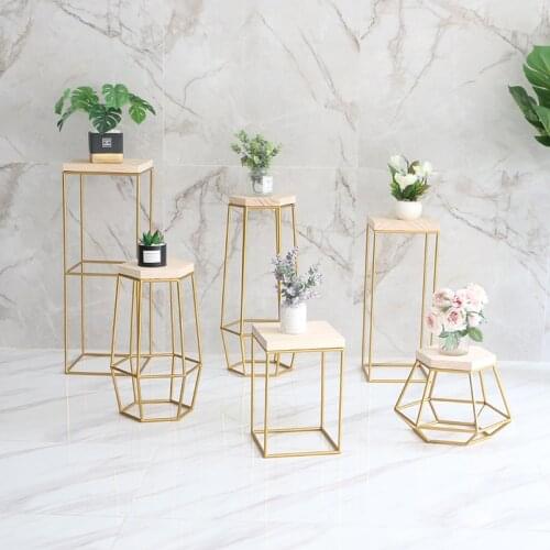 Stable Nordic Style Floor-standing Wrought Iron Flower Shelf Simple Modern Room Built-in Shelf Flower Pot Holder