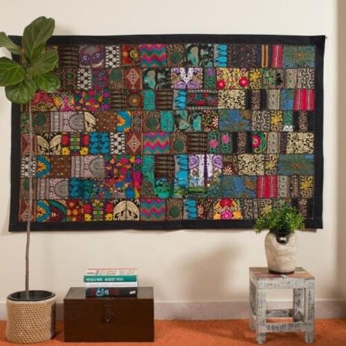 Vintage Hand Embroidery Patchwork Wall Tapestry For Home Decoration Wall n Art Decor Embroidery Curtain