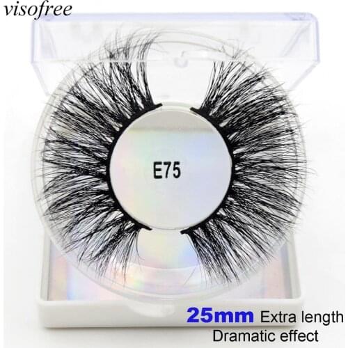 Visofree 25mm lashes 5D Mink Eyelashes 100% Cruelty Free Dramatic eyelashes Fake lashes Makeup Extension Eyelash Multi-layer E75