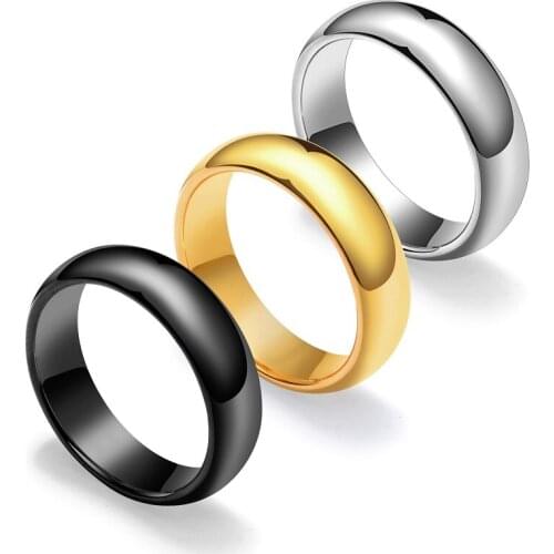 Top Quality Tungsten Steel Gold Black Silver Color Rings For Women Lovers Rings Wedding Engagement Men Ring Fashion Jewelry