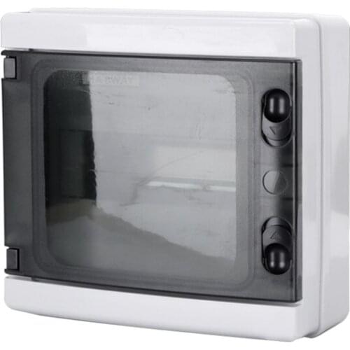 HA-8 Ways Plastic Distribution Box Waterproof MCB Box Panel Mounted Distribution Box ABS + PC Plastic