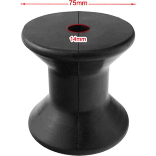 1Pc High Quality Anti-UV 3 Inch Mounting Width Boat Trailer Bow Stop Roller Black Rubber Spool Yacht Boat Accessories 75x76mm