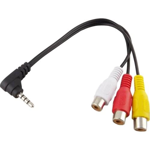 10pcs 3.5mm 1/8" Mini Male Stereo Right to 3 RCA Female Audio Video AV Adapter Cable 22cm