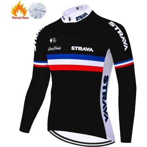 2021 France STRAVA Équipement de vélo ​​long sleeve cycling wear ​​Winter Thermal Fleece equipo de ciclismo