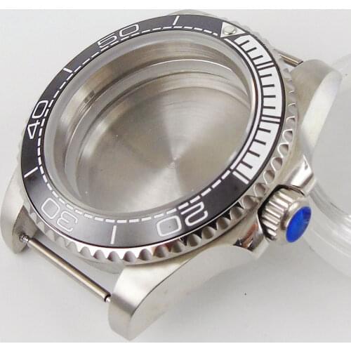40mm Accessories Parts Sapphire Glass Ceramic Bezel Watch Case Fit 2836 Miyota 8215 NH35 Movement