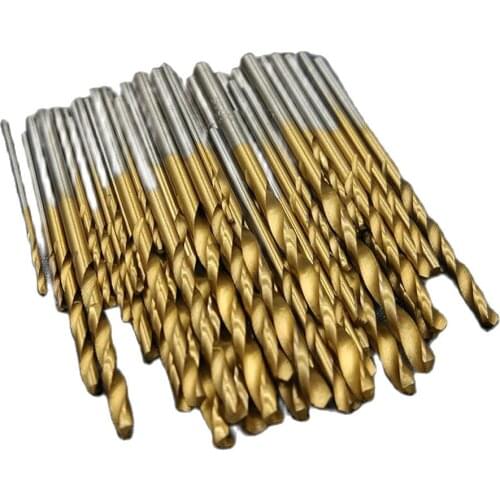 50PCS Mini Twist Drill Bit Sets Micro Round Shank Drill Bits Small Precision High Speed Steel Woodworking Wood Drilling Tool