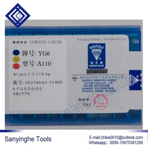 A110 YG6 / YG8 / YW1 / YW2 / YT5 / YT14 / YT15 carbide welding inserts brazed insert (40pcs/lots )
