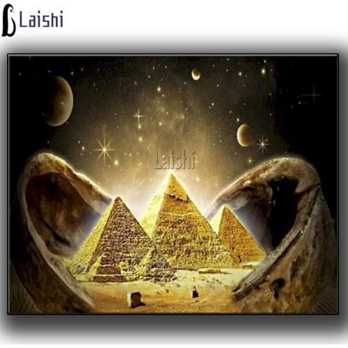 5D Diy Diamond Painting Egyptian Landscape Cross Stitch Kit Full Square Drill Embroidery Mosaic Picture of Rhinestones Decor Art