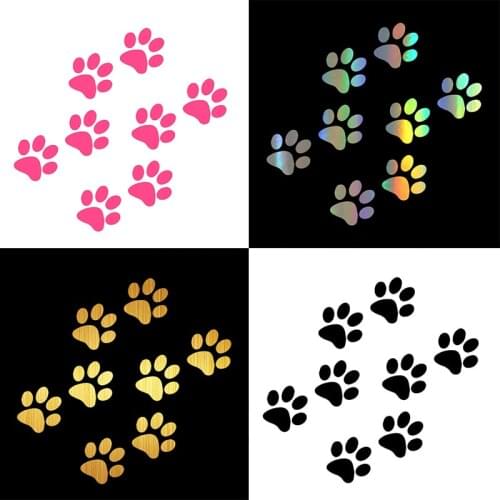 Car Stickers Cat Paw Print Sticker on Car 3D Carbon Fiber Vinyl Motorcycles Decoration Stickers and Decals 11CM*6CM