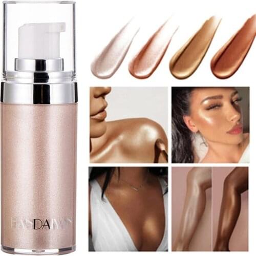 Face Body Highlight Cosmetics Glow Liquid Shimmer Body Cream Bronzer Liquid Highlighter Makeup Glitter Powder Brighten Skin