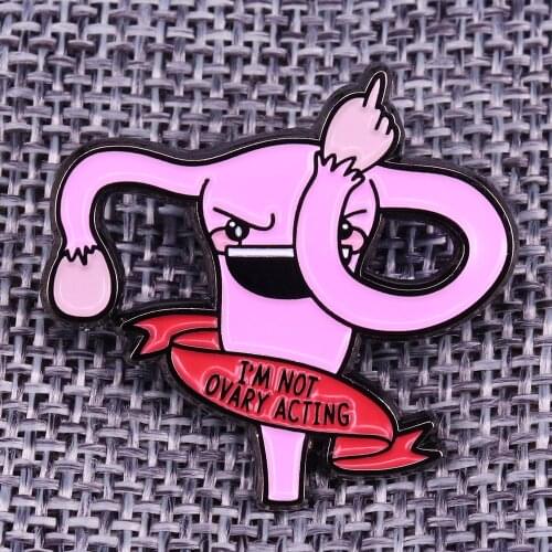 Ovary Uterus Enamel pin Grow a pair feminist Badge Medical Accessory