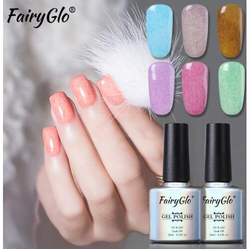 FairyGlo 10ML Nail Gel Fax Fur UV LED Gel Nail Polish Stamping Enamel Paint Gellak Long Last Hybird Gel Varnish Lucky Lacquer