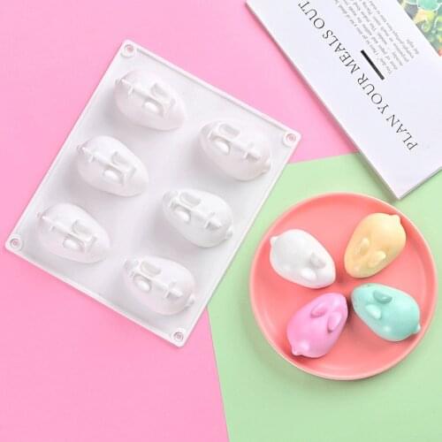 6 Grids Cute Rabbit Pudding Mold Silicone Cake Decoration Chocolate Baking Mold Jelly Mould Cake DIY Making Tools Accessories