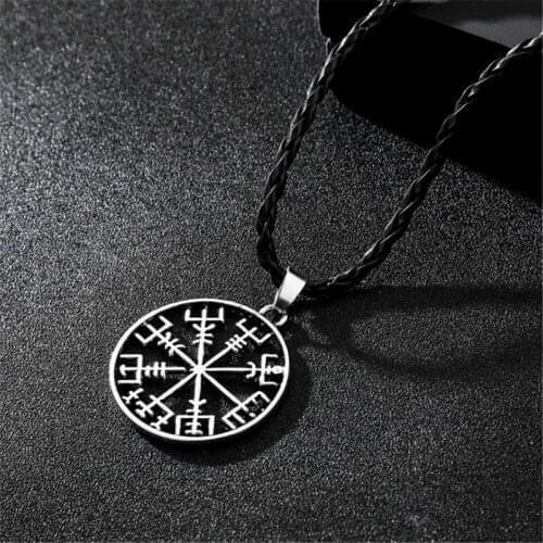 Classic Viking Odins Symbol of Norse Runic Pendant Necklace Runes Vegvisir Compass Gift Ethnic Jewelry