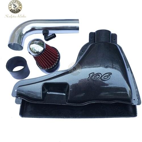 Car Parts Car High Flow Air Inlet Systems Intake Box Air Filter FOR Peugeot 106 206 306 VTS False Carbon Fiber Style