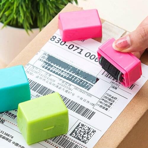 Mini Confidential Seal Office Supplies Stamp Self Inking Stamp Seal Roller Theft Protect Code Guard 1Pcs Portable 3.6*2.3*3cm
