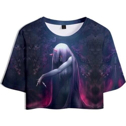 Fashion Design Anime DARLING In The FRANXX T Shirt Women Crop Top T-shirt Women Sexy Clothes Zero TWO T-shirt High Quality
