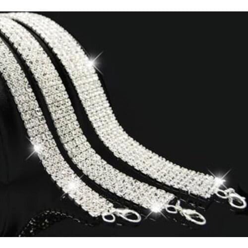 Crystal Rhinestone Choker Necklace Wedding Bridal Multi-Row Stretch Rhinestone Choker Necklaces Stretchy Elasticated Chokers
