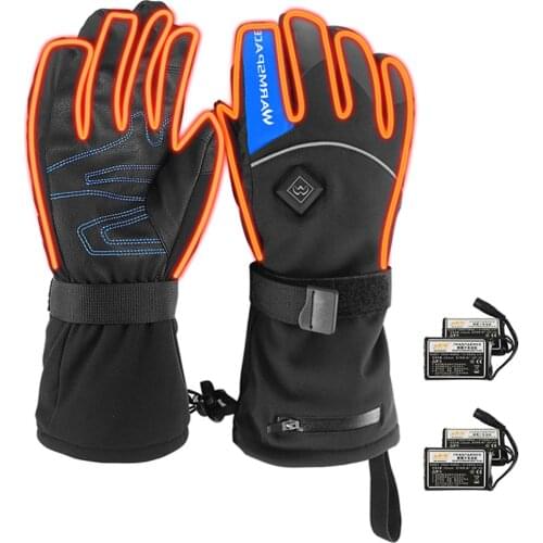 Unisex Heated Gloves Motorcycle Gloves Battery Powered Electric Heat Gloves Waterproof Winter Thermal Riding Skiing Gloves