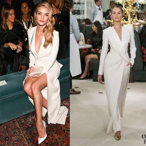 Sexy Deep V Neck Womens Blazer Suit With Wide Leg Pants Designed Free Style Jacket Robe For Daily Streetwear Ladies