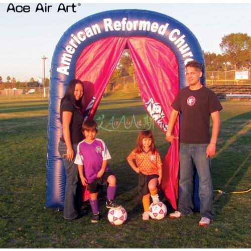 Portable and durable design mini inflatable entrance archway tunnel tent with curtains for children sports game