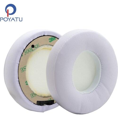 POYATU Earpads Pair White For Solo 2 Wireless Replacement Earpads Headphones For Beats Solo3 Wireless Headphone Earpads 1 Pair