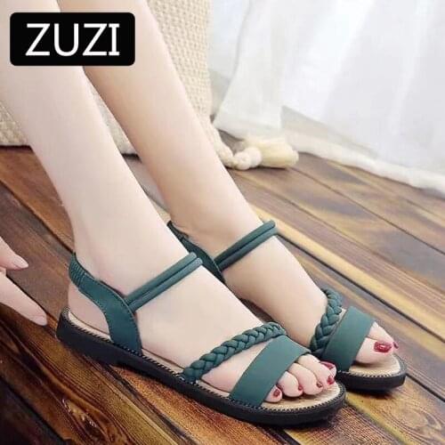 ZUZI 2021 Slippers Plus Size 34-40 New Fashion Sandals Women Shoes Fashion Flat Sandals Summer Rhinestone Ladies Shoes