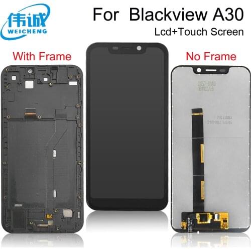 For Blackview A30 LCD Sensor Display Touch Screen Digitizer Assembly With Frame Phone Repair Parts With Frame+Free Tools