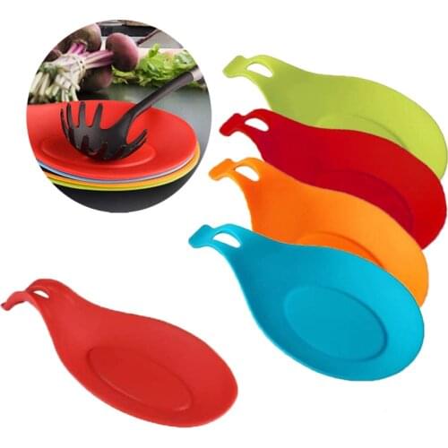Silicone Spoons Spatula Pads Spoon Mats Insulation Mats Saucers Rice Spoon Racks Flexible Silicone Spoon Rests for Kitchen