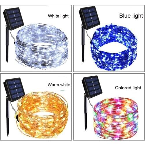 Solar String Lights Outdoor, 1Pack Garden LED Solar Fairy Lights, 8 Modes Waterproof Copper Wire Starry Lights Decor Lights