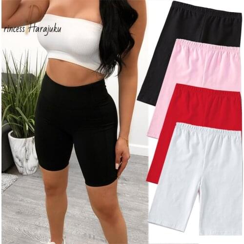 Summer Fashion Cycling Shorts Stretch Basic Shorts 4 Color Shorts Ladies Womens Clothes Shorts Sweatpants Soft Wear Shorts S-XL